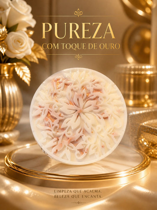 Sabonete Pureza - Baunilha e folhas de ouro